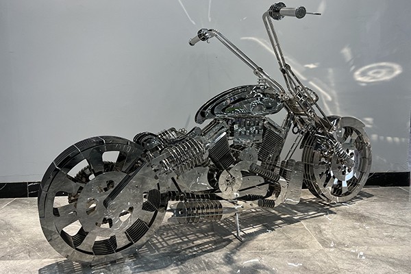 Stainless Steel Motorcycle Sculpture